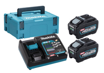 Makita Power Source-Kit 40 V XGT / 2x 5,0 Ah Akkus 1x Ladegerät & MakPac