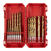 MILWAUKEE SHOCKWAVE Metallbohrer HSS-G RED HEX Titan 1/4" 19-teiliges Set in PACKOUT kompatibler Kassette