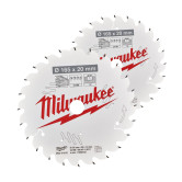 Milwaukee Kreissägeblatt Twin Pack 165x20mm 40Z
