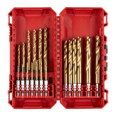 MILWAUKEE SHOCKWAVE Metallbohrer HSS-G RED HEX Titan 1/4" 19-teiliges Set in PACKOUT kompatibler Kassette